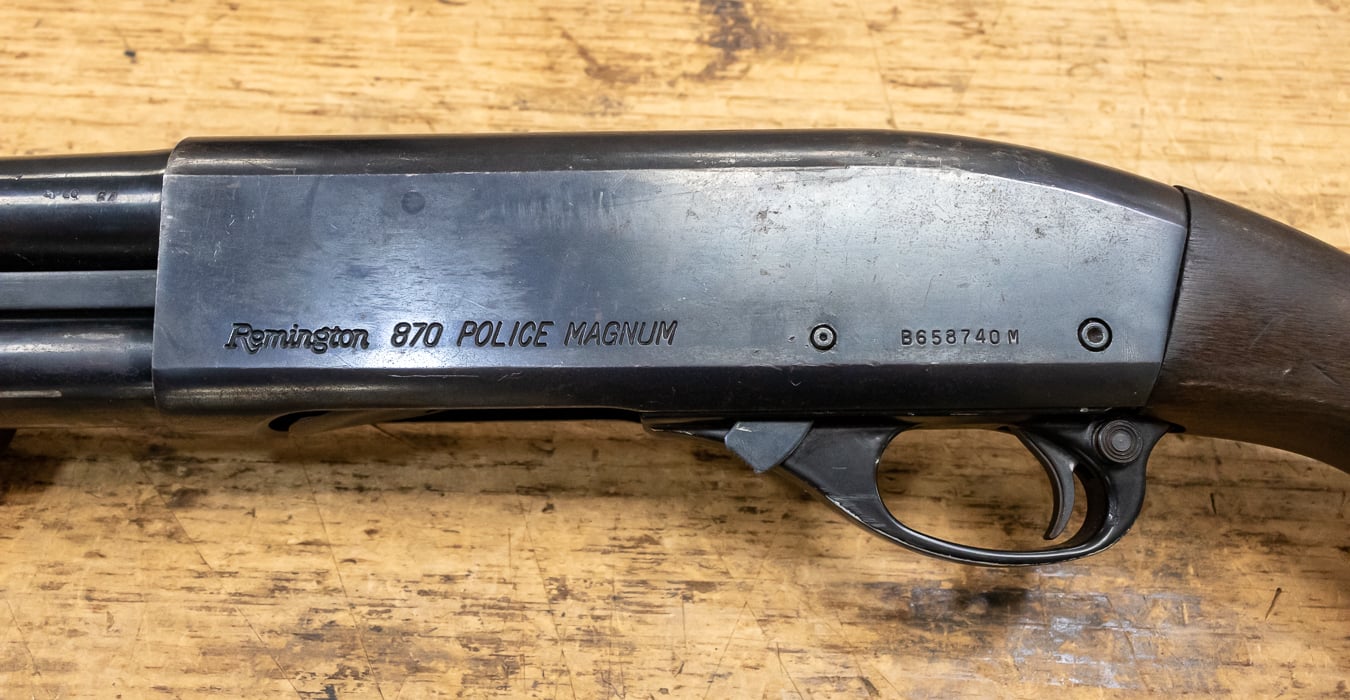 REMINGTON 870 Police Magnum 12 Gauge Police Trade-In Shotgun with Wood Stock